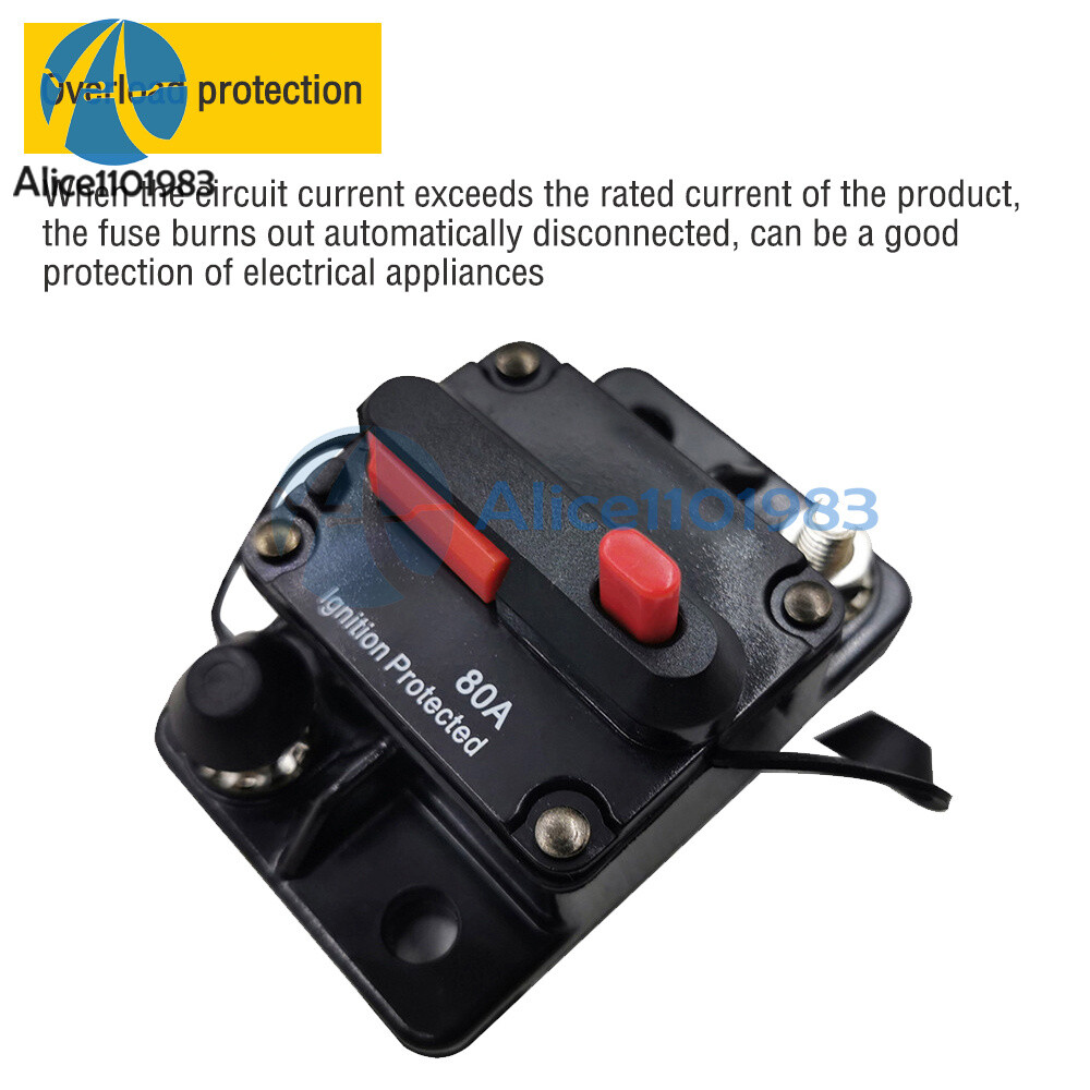 Waterproof Circuit Breaker Fuse Reset 30-300A DC12-48V Car Boat Auto Breaker