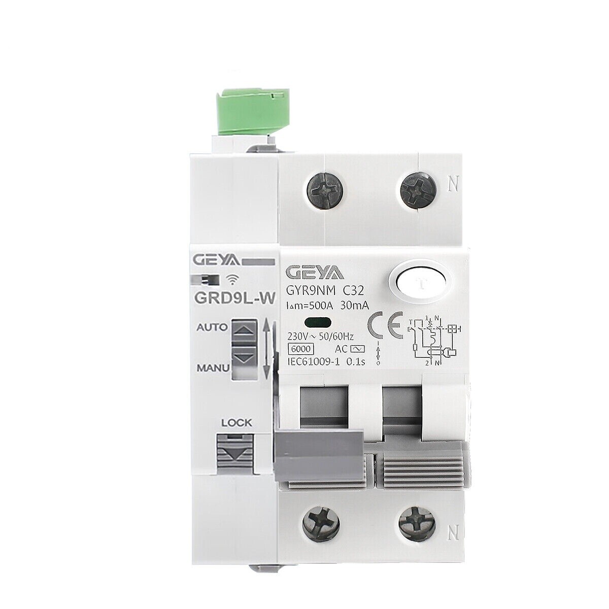 GEYA WIFI Tuya Controller Smart RCBO AC Type 2P AC230V 16/25/40A 30/100/300mA