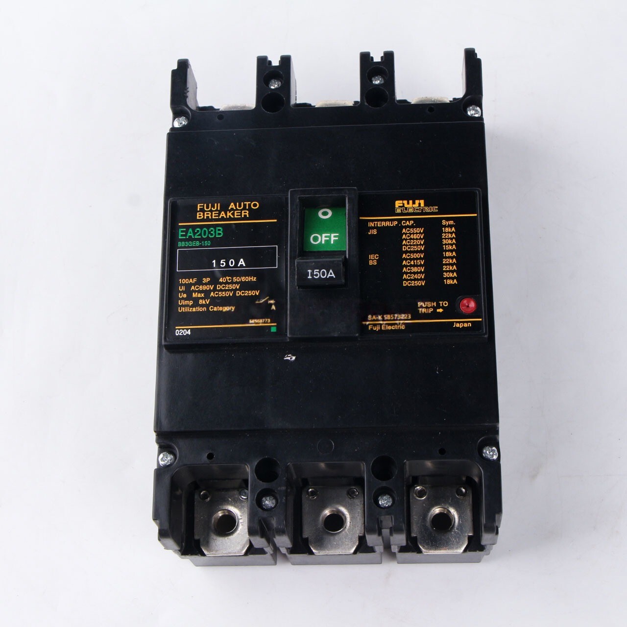 Fuji Electric EA203B NEW ONE 3P 150A Industrial Automation Auto Circuit Breaker