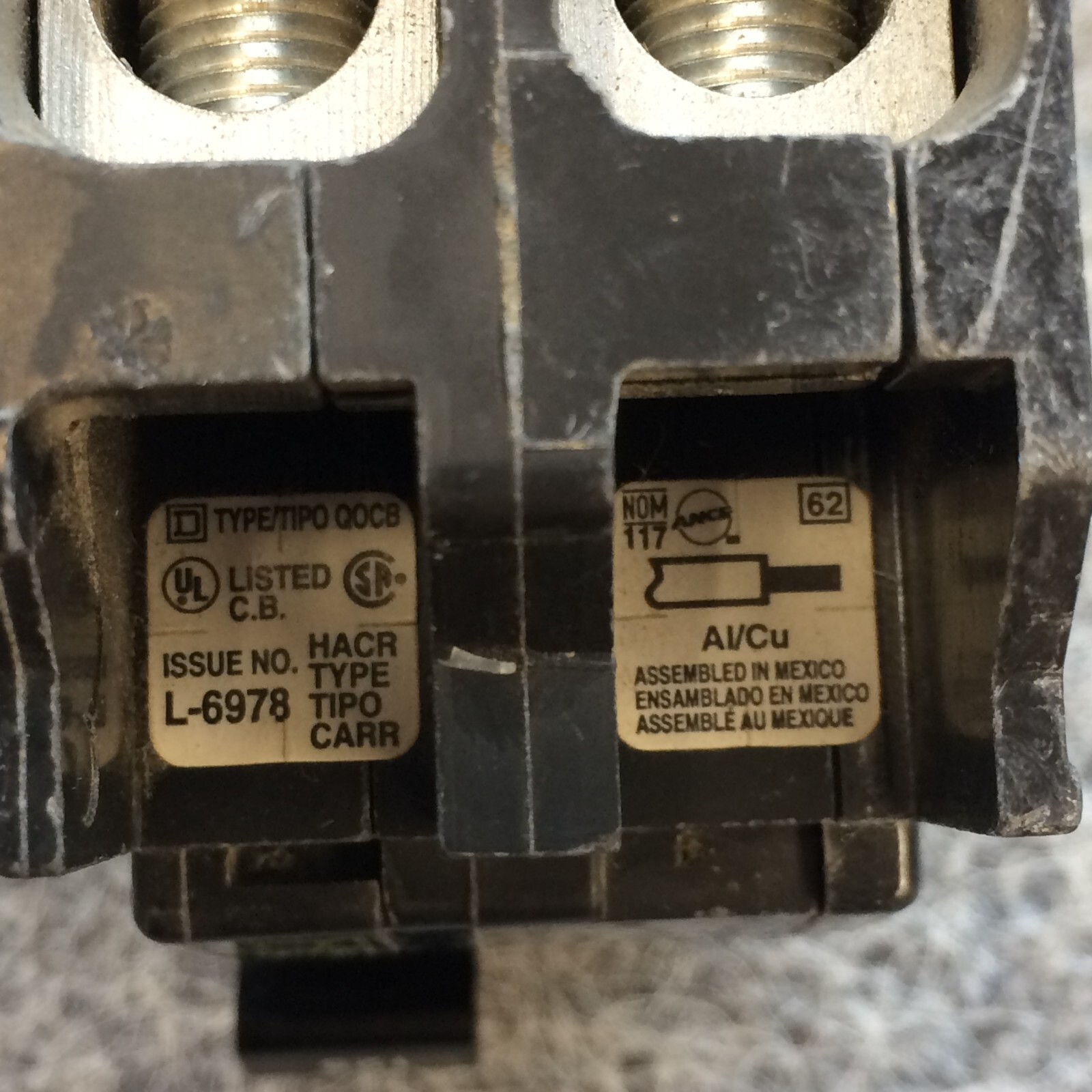 Square D QOB2125 Bolt-on Circuit Breaker – 125 A, 2 Pole, 120/240 VAC, 1.5 inch