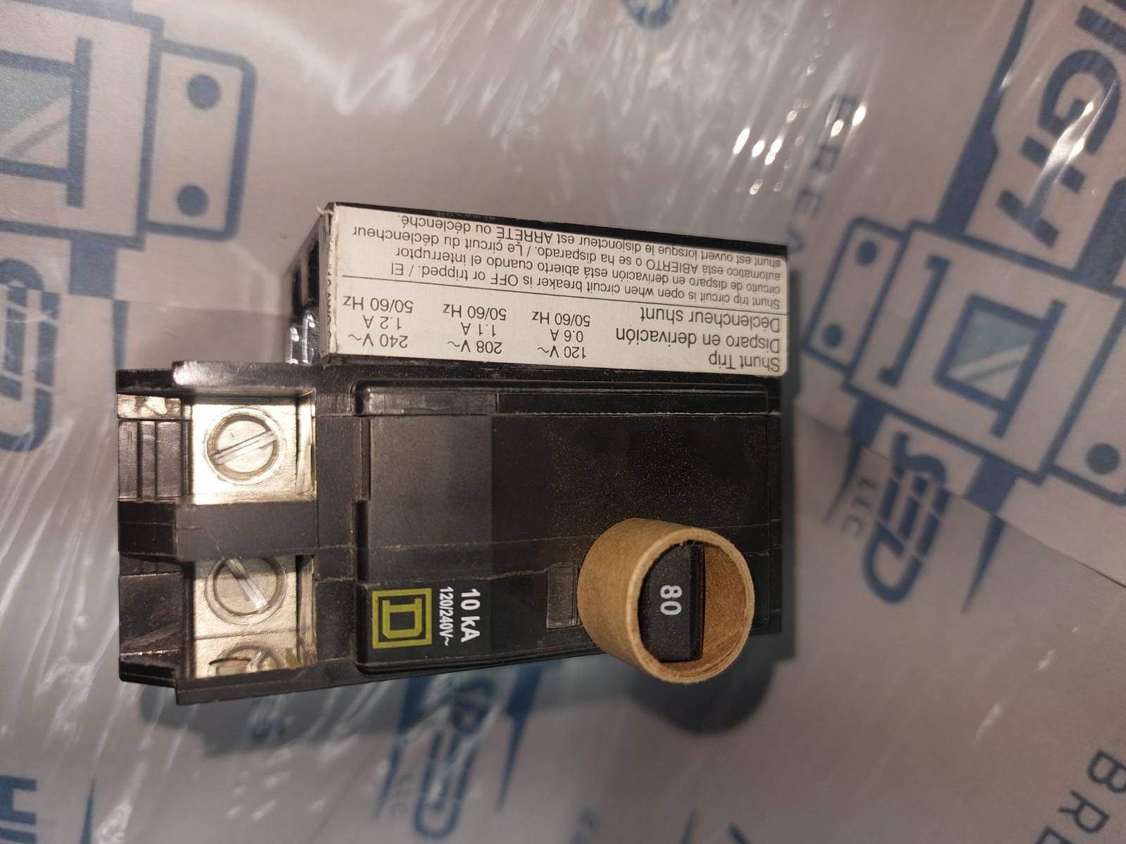 Square D QO2801021 Shunt Trip 80A Plug-On Circuit Breaker 2P 120/240VAC
