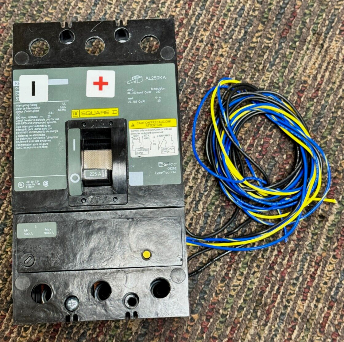 Schneider Electric Square D AL250KA KHF3622522DC1777 600VDC 225A Circuit Breaker