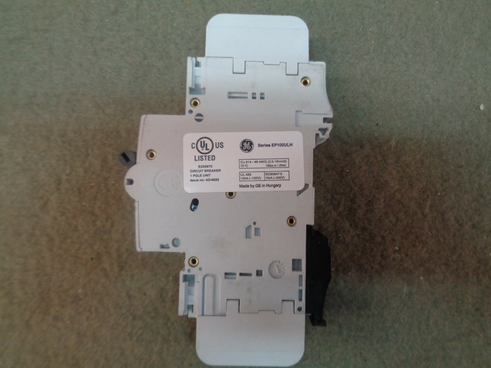 **NEW GE EP101ULH D3 3 AMP 120 VOLT DIN RAIL BREAKER SUPPLEMENTARY PROTECTOR