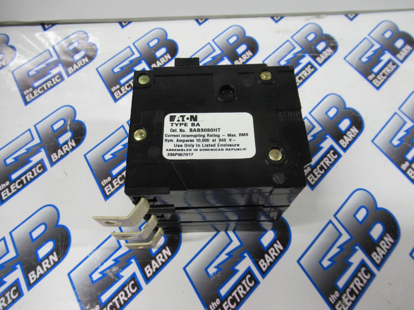 CH Eaton BAB3030HT Thermal-Magnetic Breaker 30A 240V 3P 10K Ring Terminals NEW-S