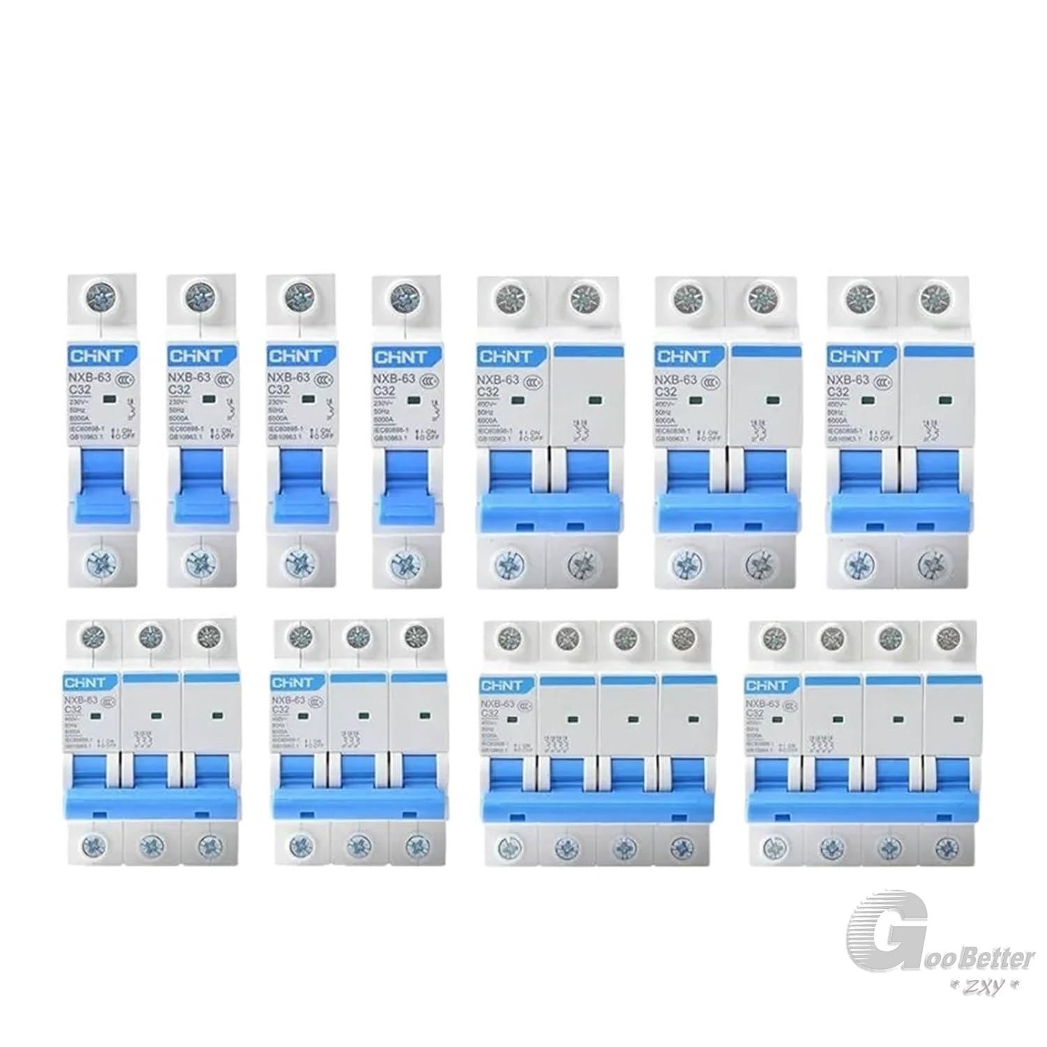 CHINT MCB Mini Circuit Breaker Double Pole1-6 10 16 25 32 40 50 63 80 100 125Amp