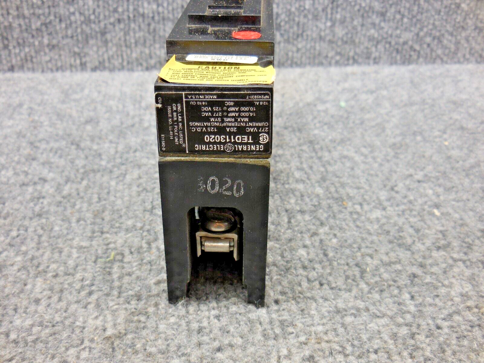 NOS New Unused GE General Electric TED113020WL TED Circuit Breaker 1 Pole 20amp