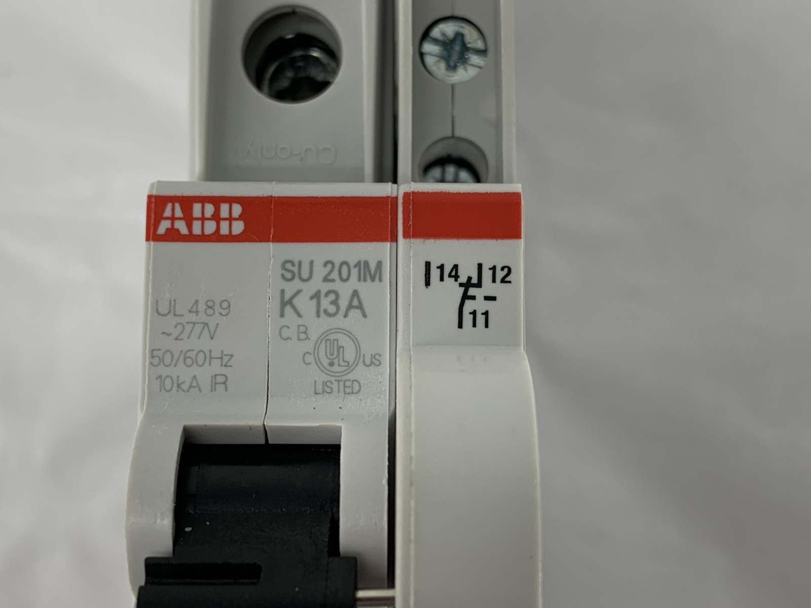 ABB ST201M-K13 1P 13A Miniature Circuit Breaker + S2C-H6RU Auxiliary Contact