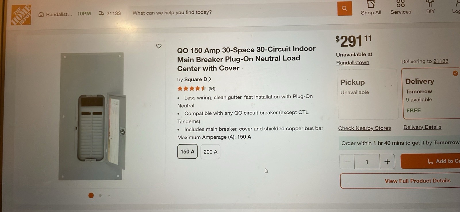 QO 150 Amp 30-Space 30-Circuit Indoor Main Breaker Plug-On Neutral Load Center