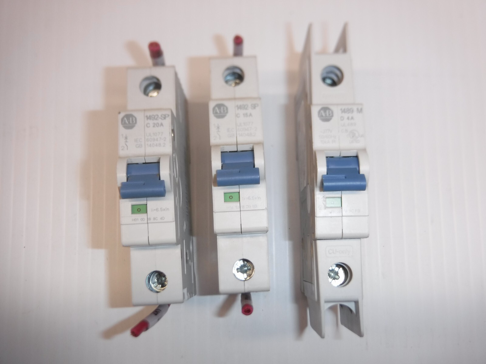 Allen Bradley 1492-SP C20A & C15A + 1489-M D4A Circuit Breaker ** Lot of 3 **