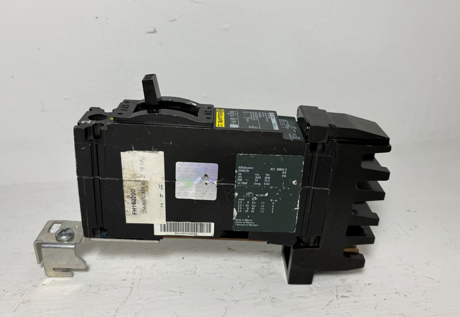 Square-D I-Line FH16020C 20A Circuit Breaker Green Label 277V FA 1 Pole 20 Amp