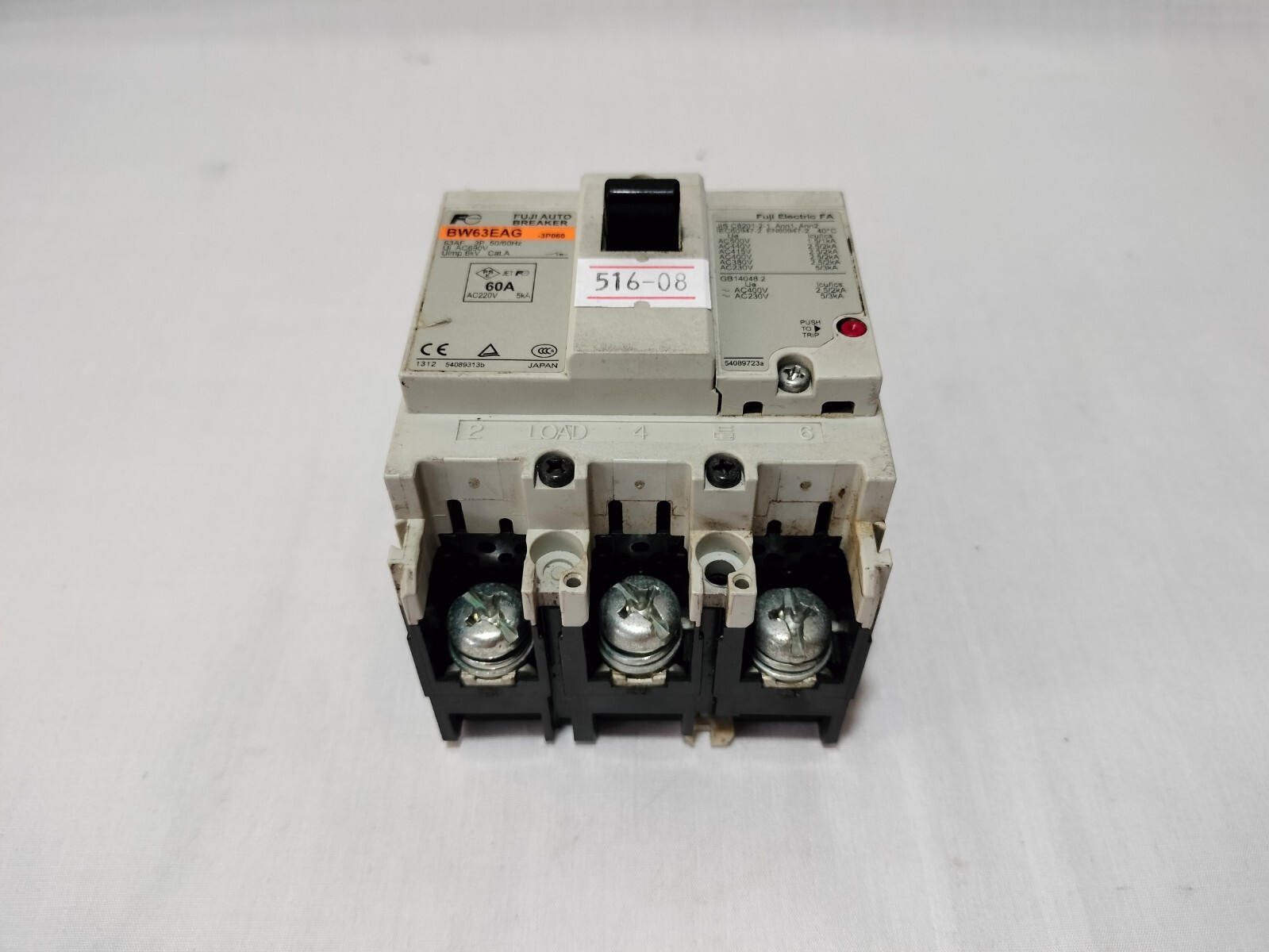 Fuji Electric BW63EAG BW63EAG-3P060 Auto Breaker 60A 3Pole Made in Japan