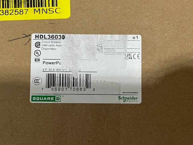 Schneider Electric PowerPacT Circuit Breaker 30A HDL36030 New