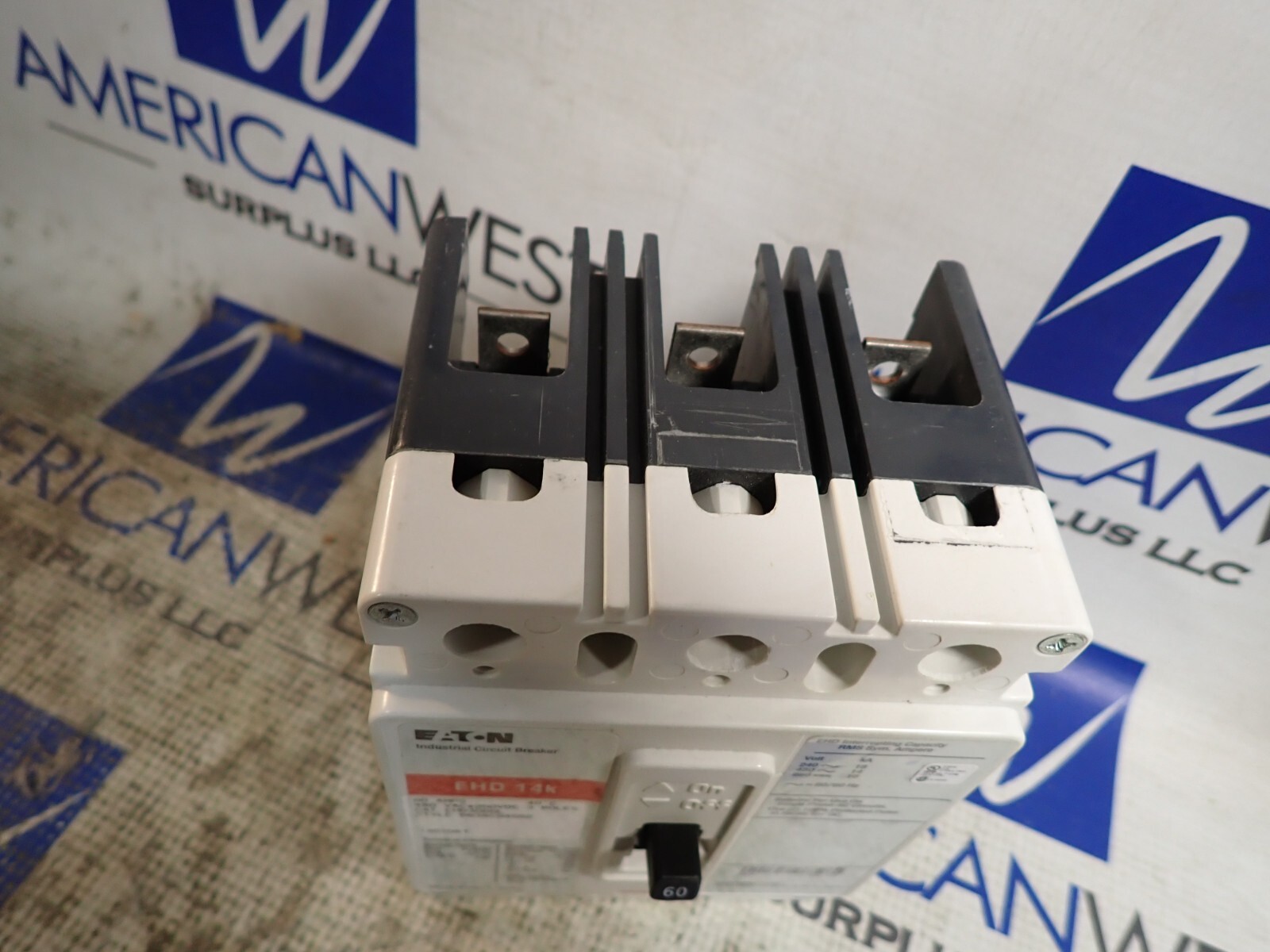 NEW in box EATON EHD3060 3 pole 60 amp 14kA 480 volt EHD Red Circuit Breaker