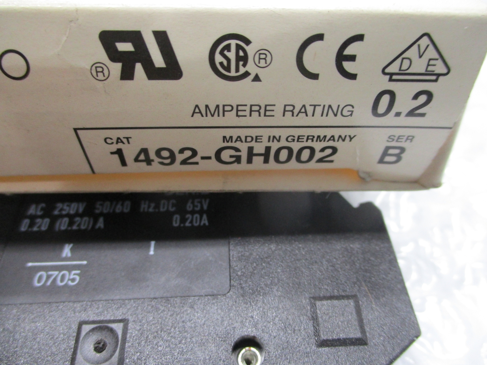 ALLEN BRADLEY 1492-GH002 SER.B BREAKER 1POLE 0.20AMP NSMP