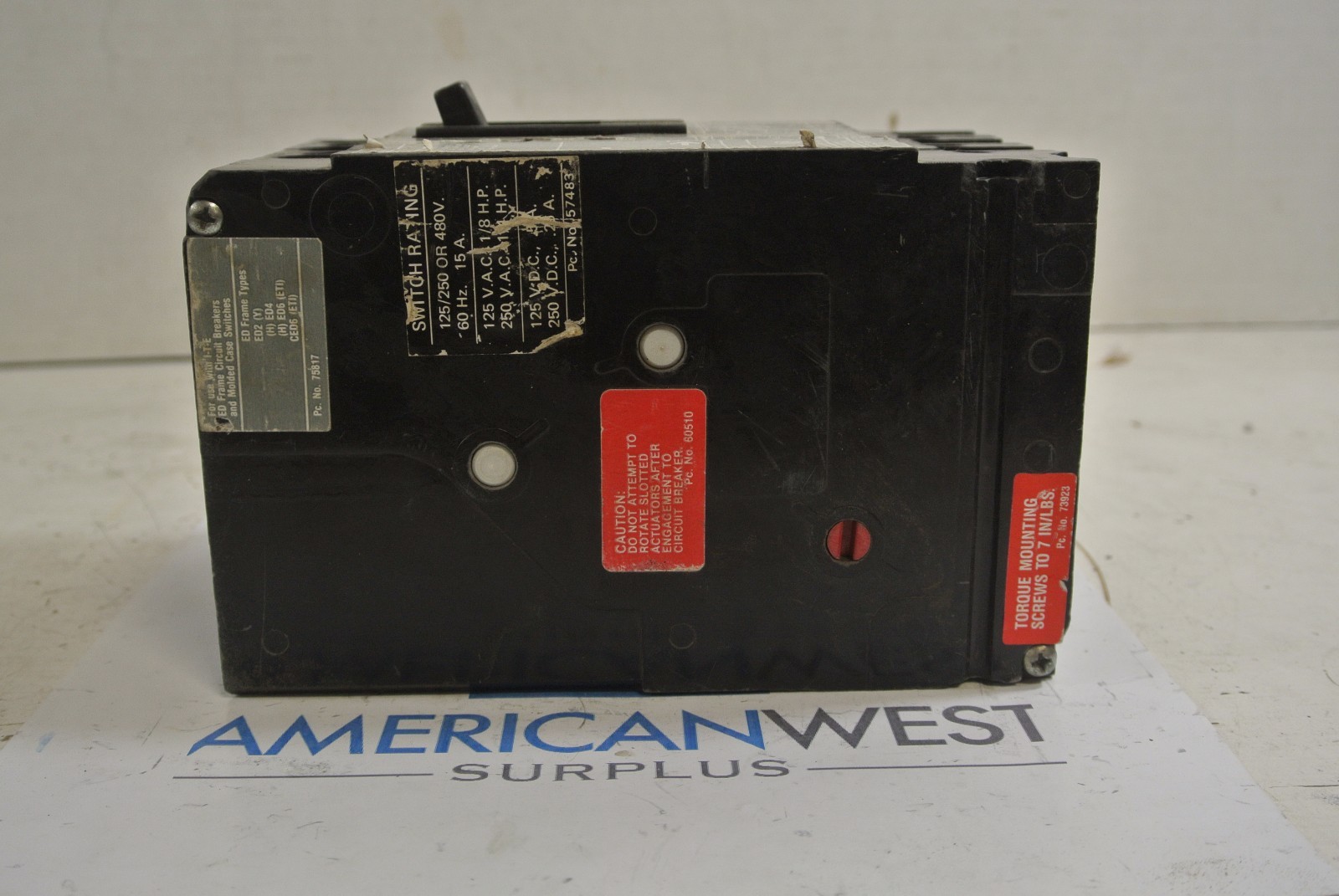ED63A002 ITE Motor Circuit Protector 2A 600V with A01ED64 Auxiliary