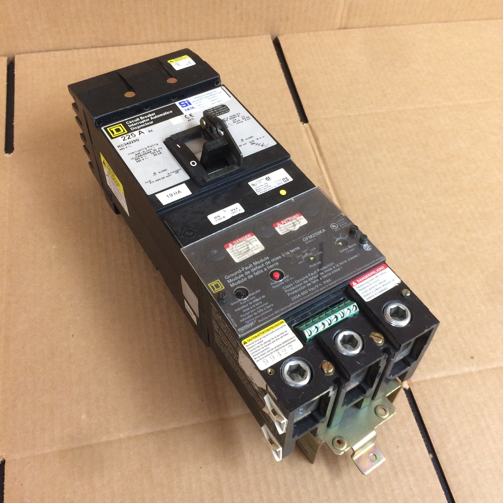 Square D KC34225G I-Limiter Circuit Breaker w/ GFM250KA Ground Fault Module
