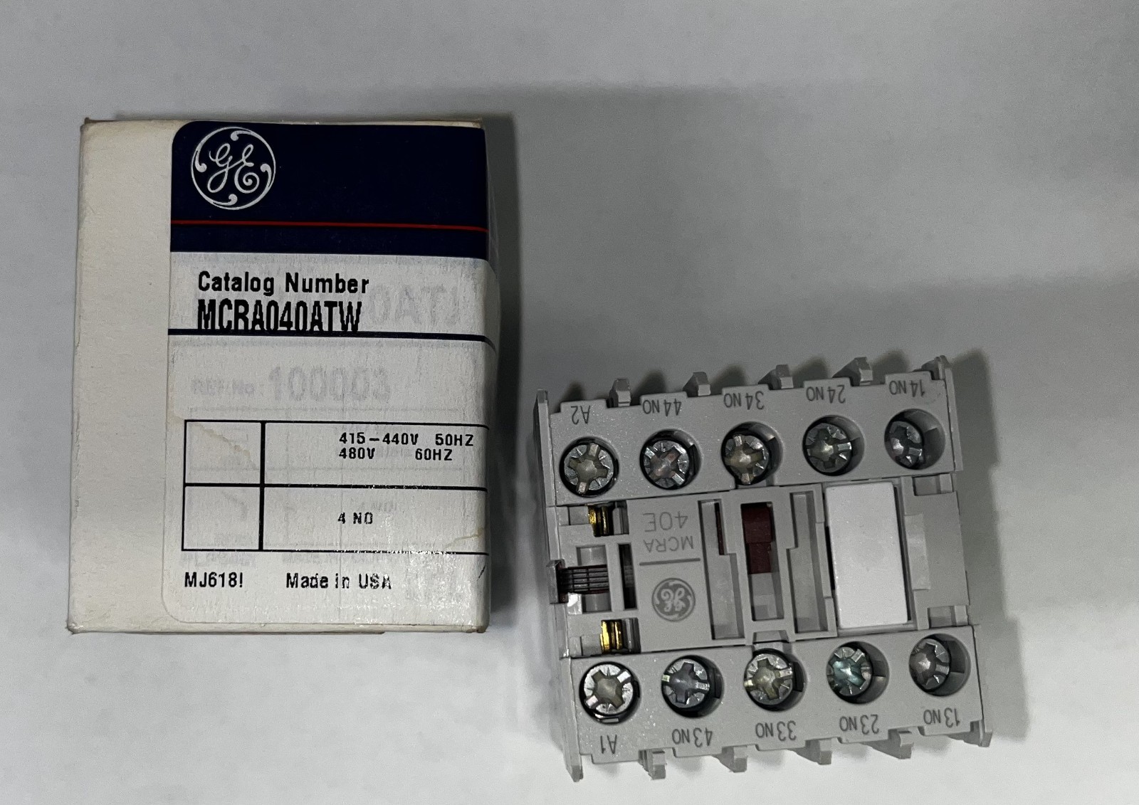 GE ABB MCRA040ATW REL 4NO 480V AC COIL STD TERM **PRICE PER EACH**