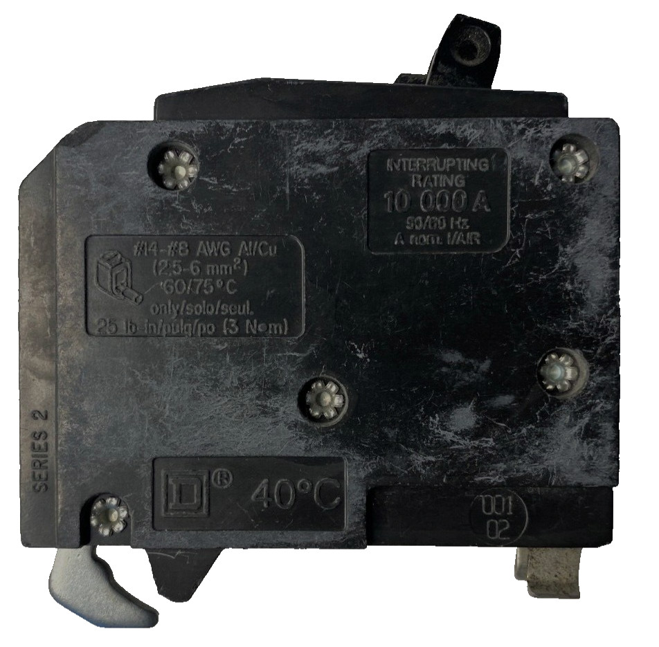 15A Square D DP-4075 Circuit Breaker Latch Type QOT 15 Amp 1P 10ka 120/240 HACR