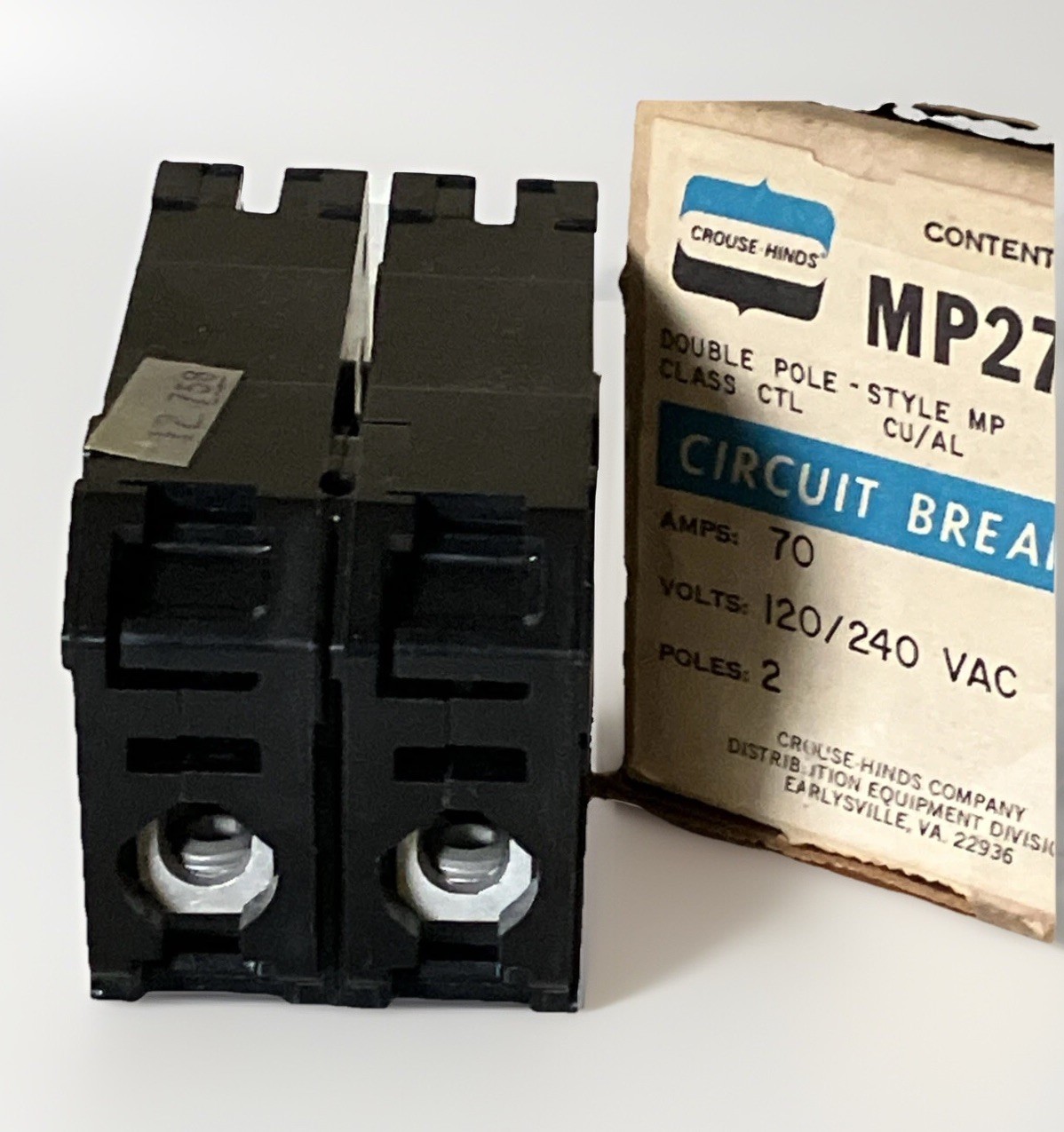 Crouse Hinds Murray MP270 Circuit Breaker 2 Pole 70 Amp Plug In Old Style NEW!!