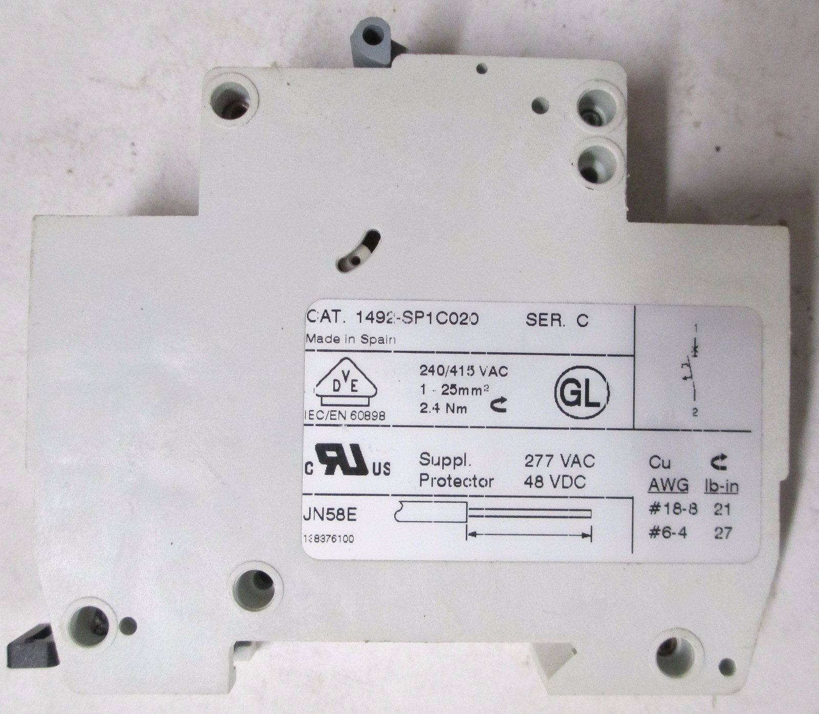 Allen-Bradley 1492-SP1C020 Series C 2A Circuit Breaker