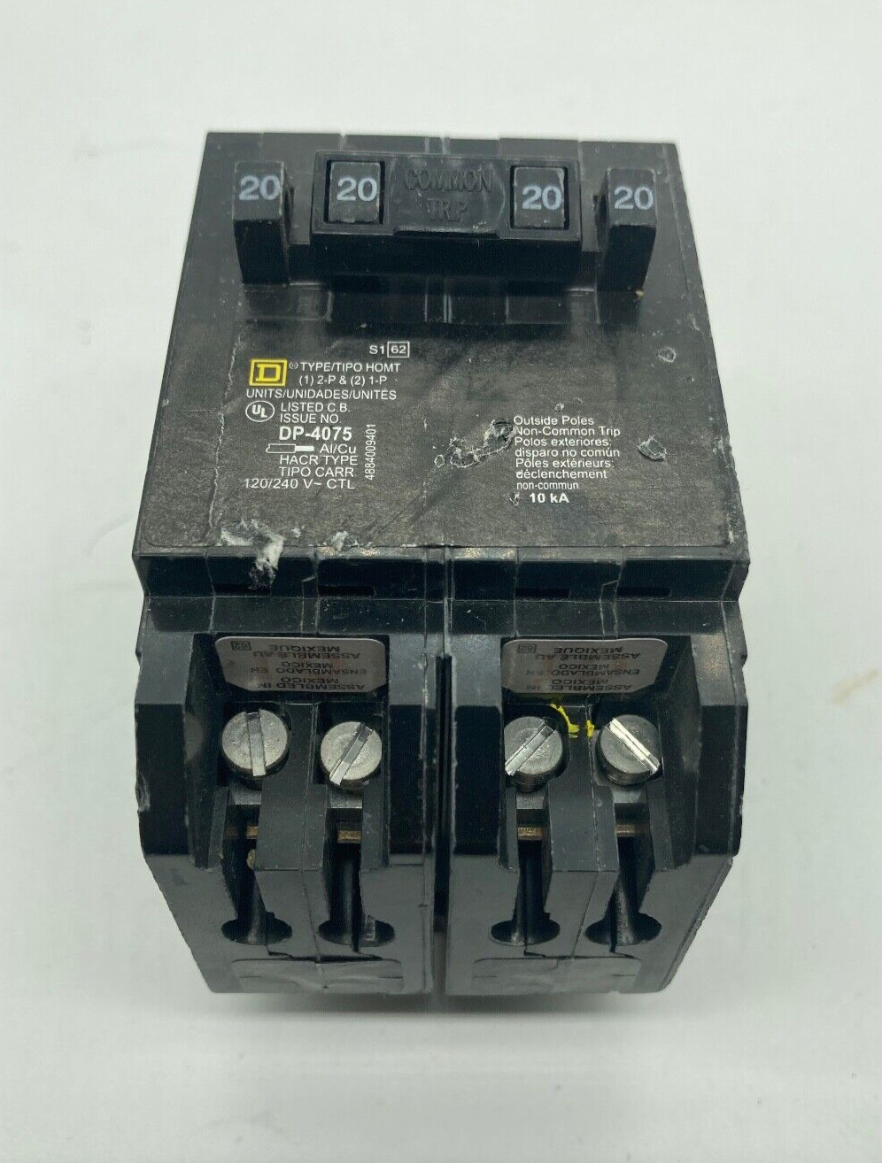 HOMT2020220 Homeline Square D Quad Two 1 Pole 20 Amp One 2P 20A Plug In Breaker