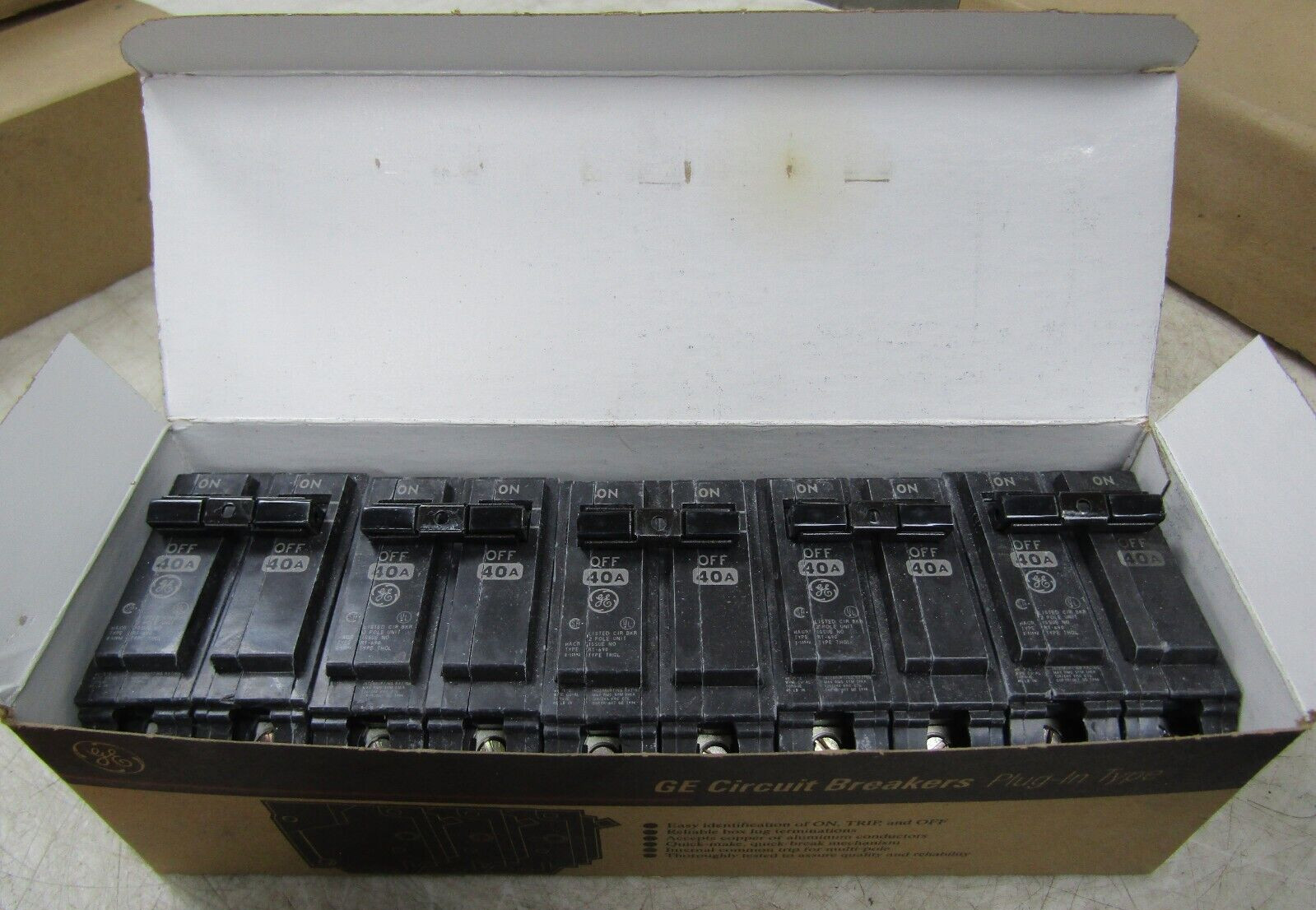 💥5) NEW GE GENERAL ELECTRIC 40A PLUG-IN CIRCUIT BREAKER 2P 120/240 VAC THQL2140