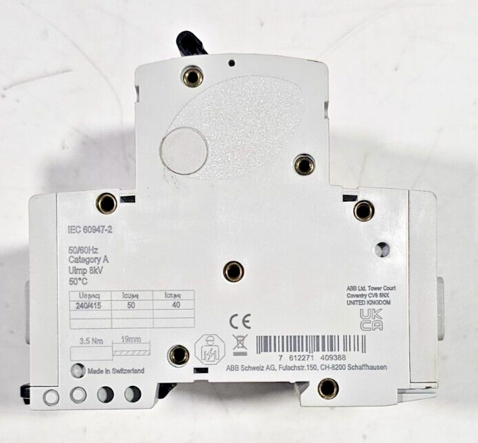 ABB S803X-40-AH1669 3-Pole High Performance Circuit Breaker 40A 50kA 240/415V