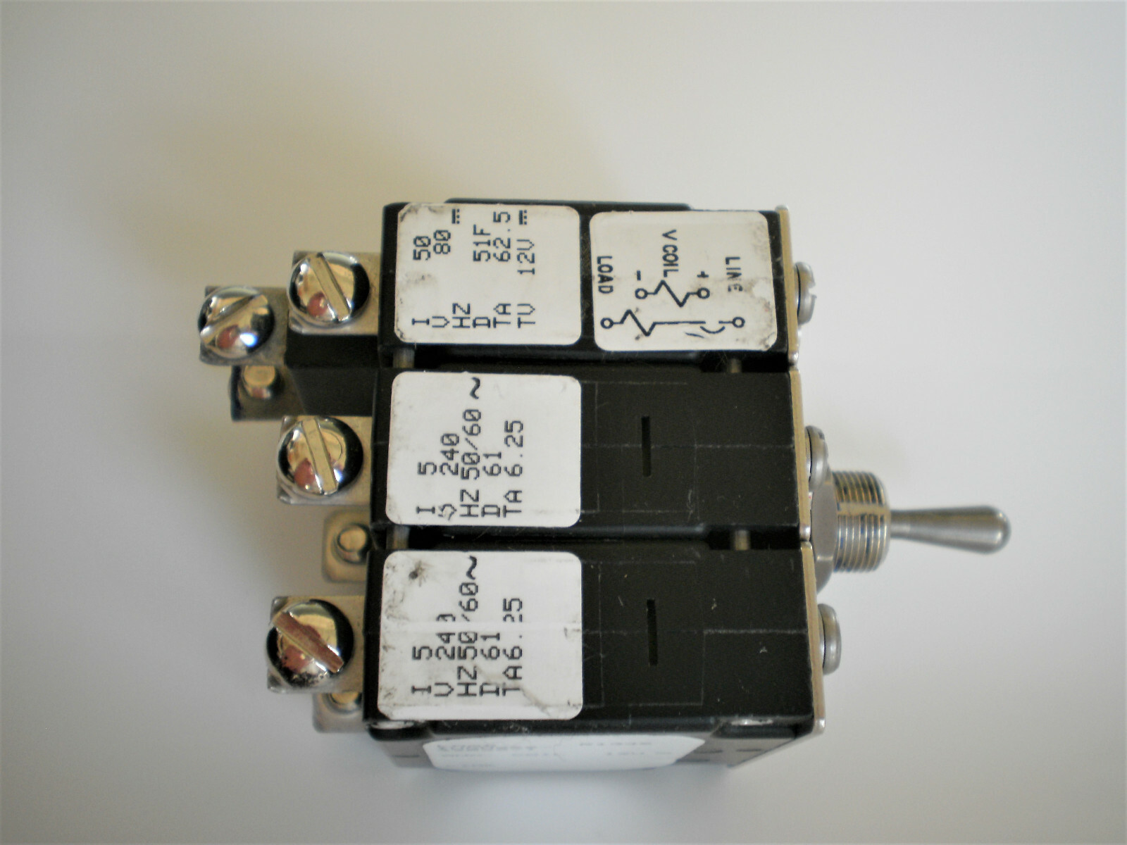 Airpax IUGN266-39022-1 Circuit Breaker (2) 240VAC and (1) 80VDC + 12VDC coil