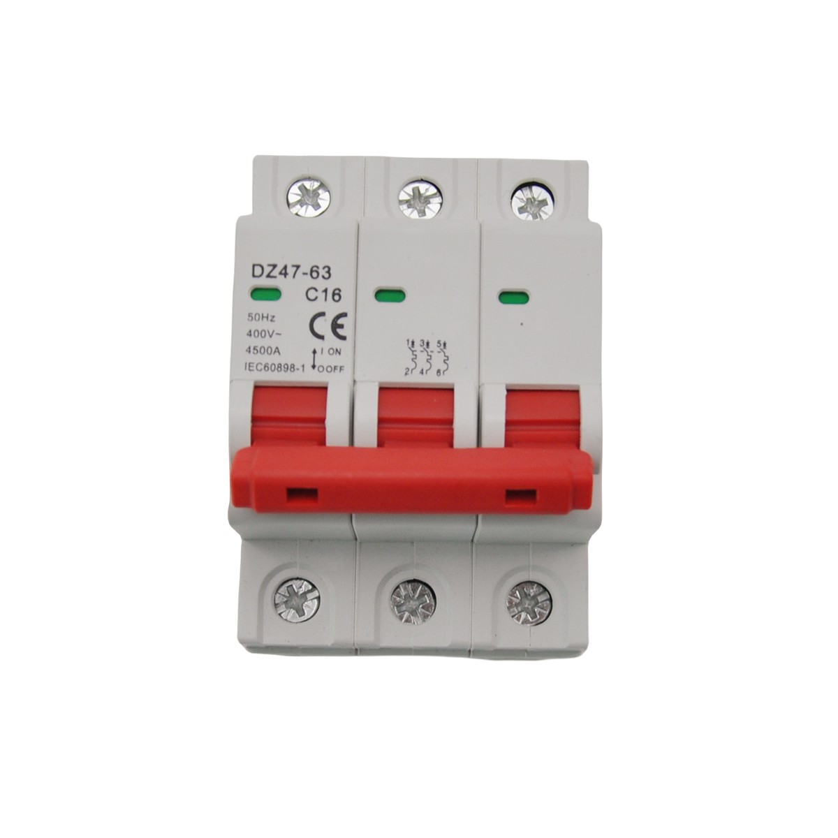 3P AC MCB Mini Circuit Breaker Type C 6 10 16 25 40 50 63 80 100 125Amp 400/500V
