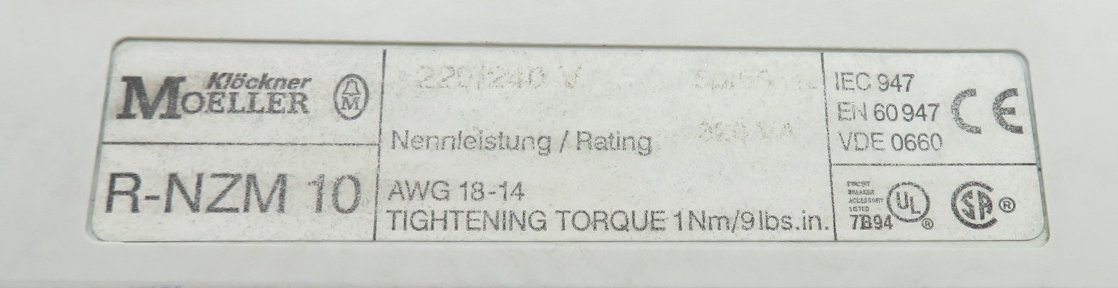Klöckner Moeller NZM10-630N Circuit Breaker 630A Remote Drive R-NZM10 + A-NZM10