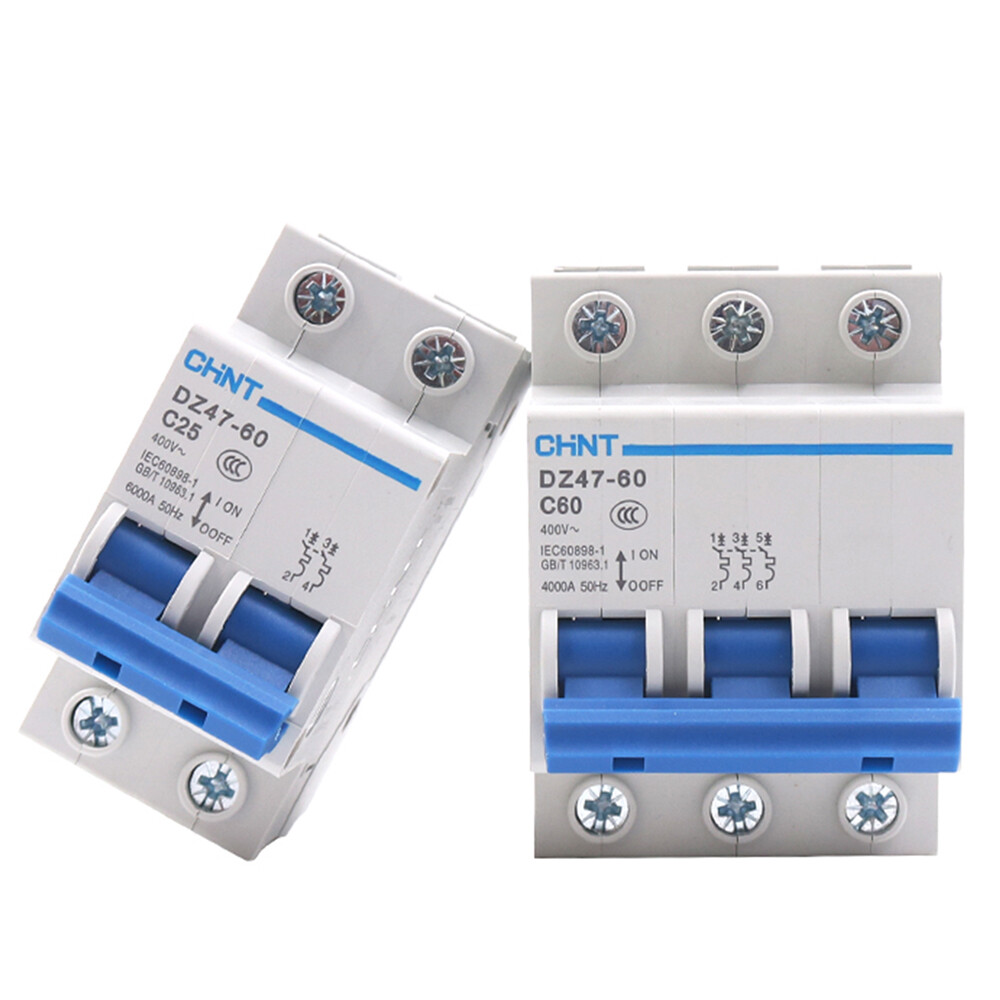 Circuit Breakers 1/2/3/4/6/10/16/20/25/32/40/60 Amp MCB Type C 6kA 1/2/3/4-Poles