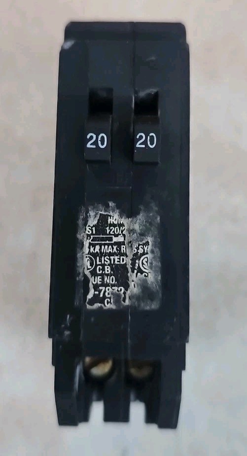 Square D HOMT2020 Homeline 20 amp Twin 1 Pole Tandem Circuit Breaker See pics