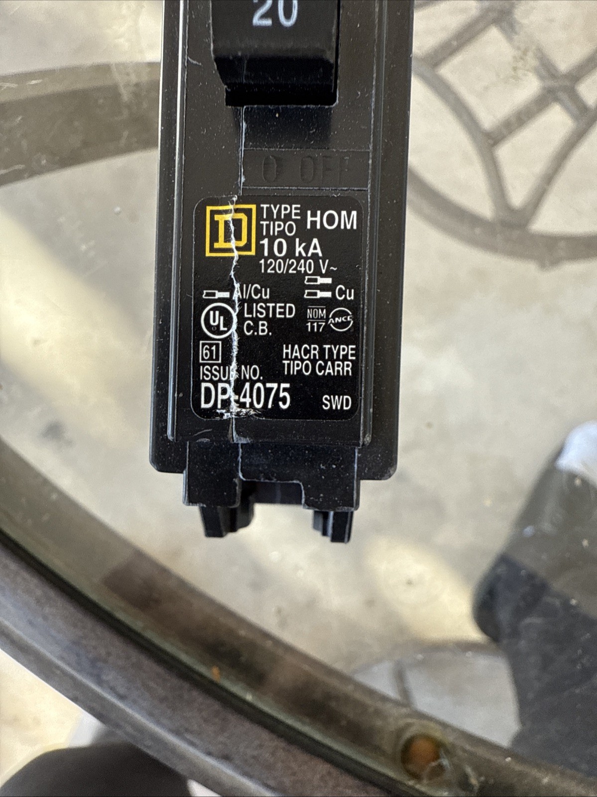 Square D HOM120CP 20 A Miniature Circuit Breaker