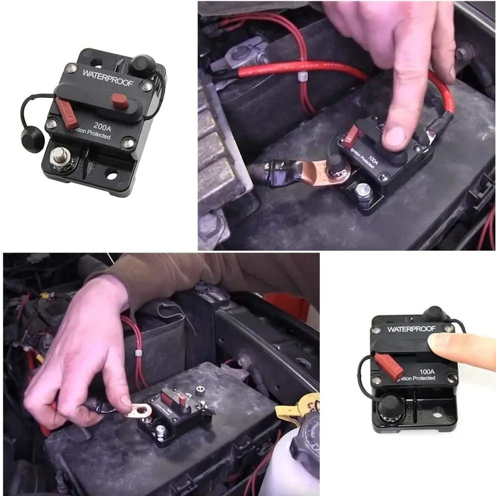 New 200Amp Circuit Breaker Audio Fuse 12V-48V DC Car Boat Manual Reset Switch