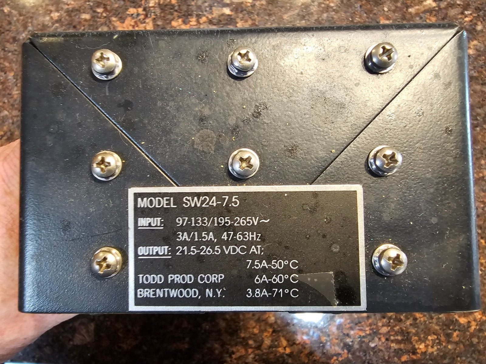 TODD SW24-7.5 Power Supply 24V 7.5 AMP K&T 115 – 230V Free ship #8000