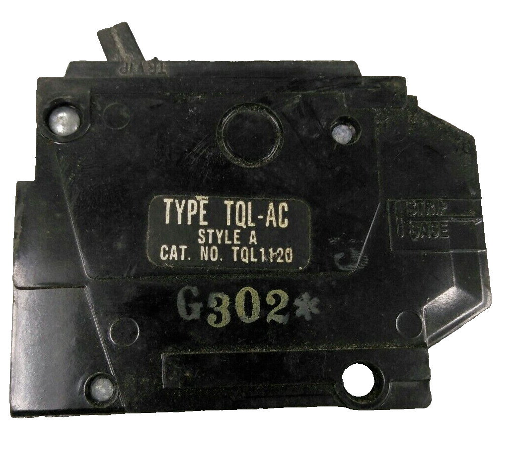 GE /BREAKER/ TQL1120/1P/20A /240V/ Type TQL-AC/ PLUG-IN/GROVE/USED(b3e1)