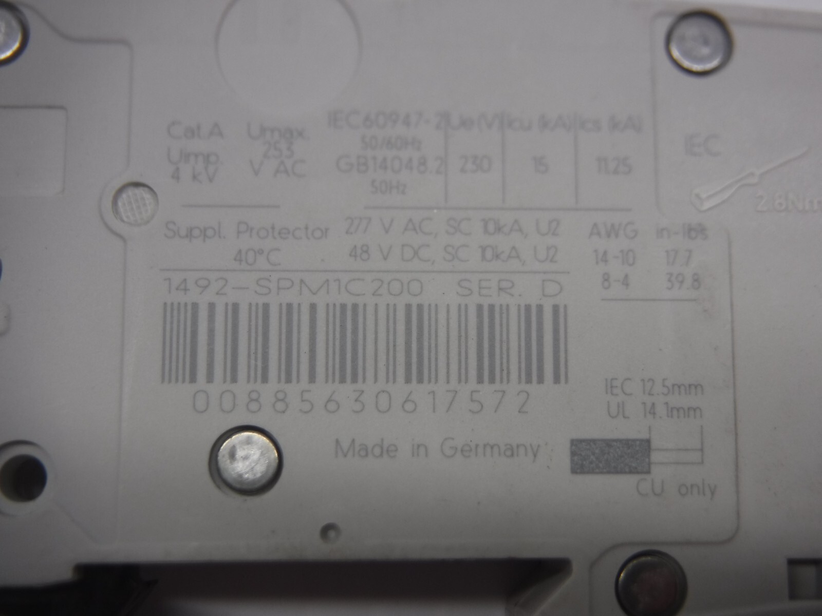 Allen Bradley 1492-SP C20A & C15A + 1489-M D4A Circuit Breaker ** Lot of 3 **