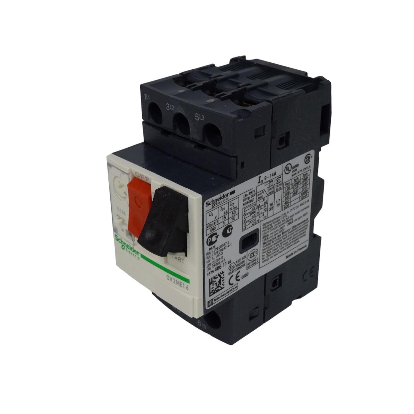 TeSys GV2ME16 Schneider Electric Motor Circuit Breaker 9-14A