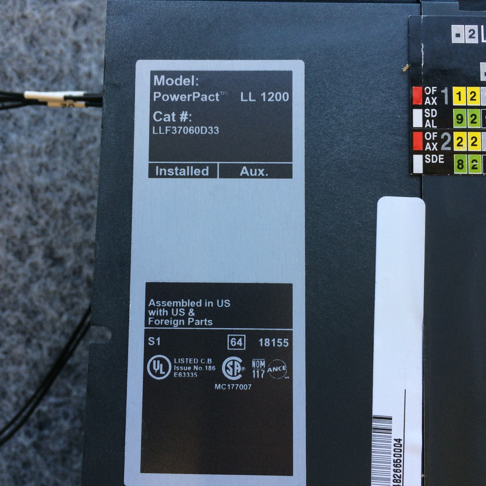 SQUARE D Power Pact LLF37060D33 600V 600A 3 pole NTO – NEW TAKE OUT
