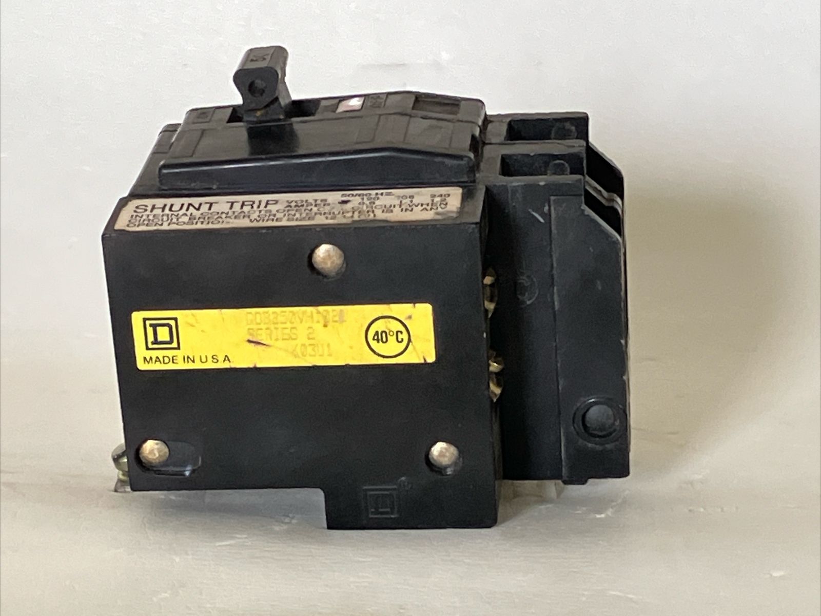 Square D QO250VH1021 Circuit Breaker 50A 2 Pole 22kA 240V nice used.