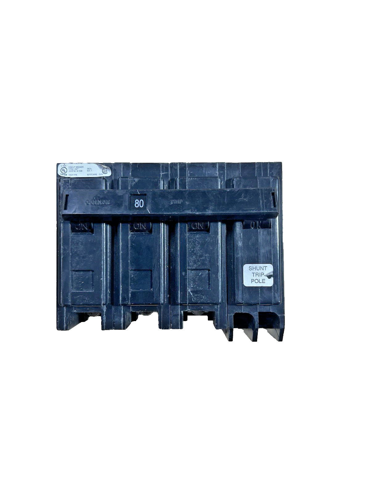 EATON QBHW3080HS SHUNT TRIP Circuit Breaker 80 A, 3 Pole, 240V