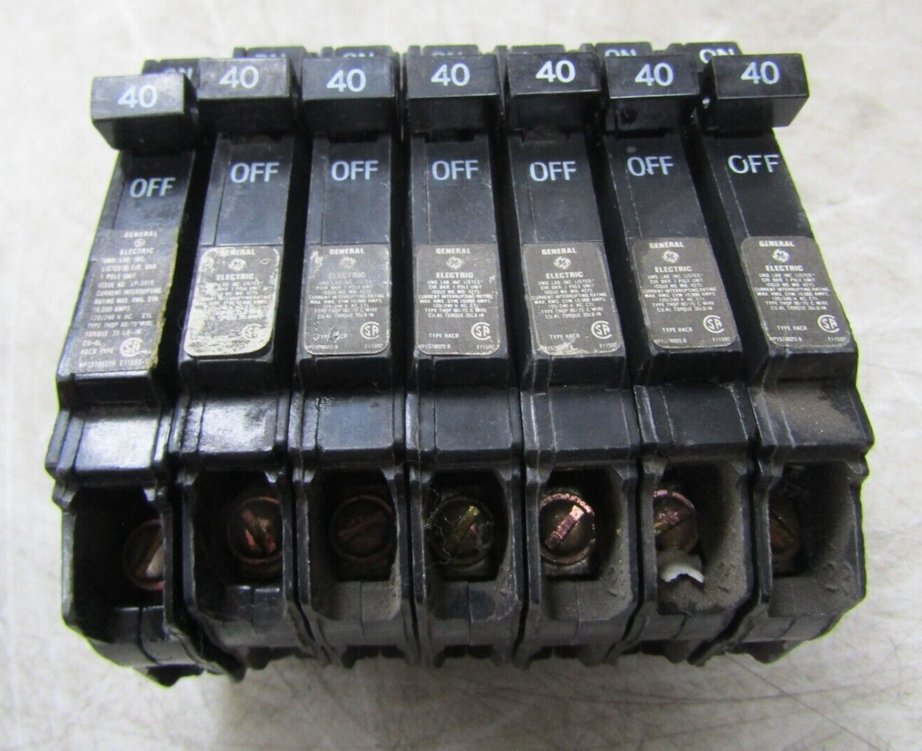 💥7) NEW GE GENERAL ELECTRIC 40 AMP CIRCUIT BREAKER 1 POLE 120/240 VAC THQP140