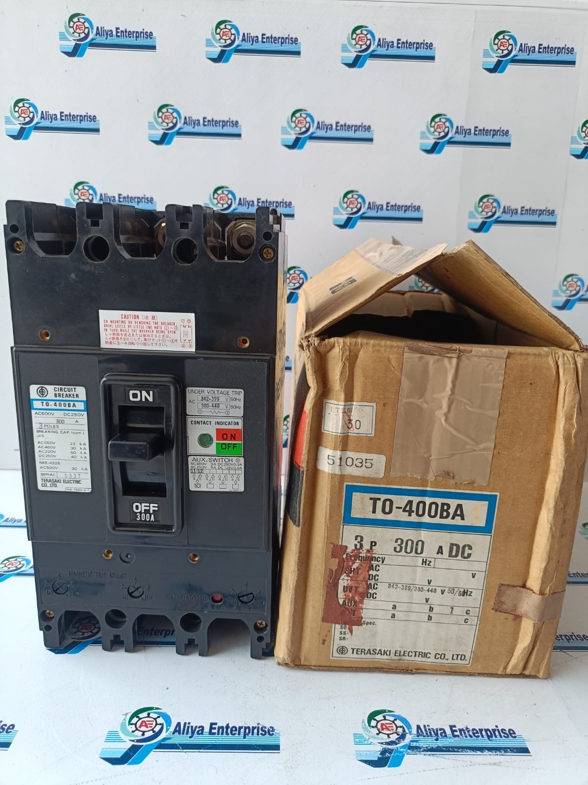 TERASAKI TO-400BA 300A 3POLE CIRCUIT BREAKER UNDER VOLTAGE TRIP 380-440V FREE SH