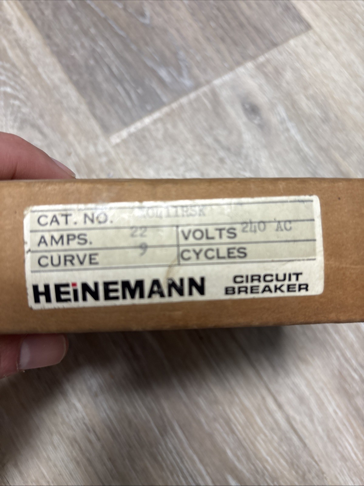 Heinemann X0411RSK 22 AMP 240V Main Circuit Breaker – NOS