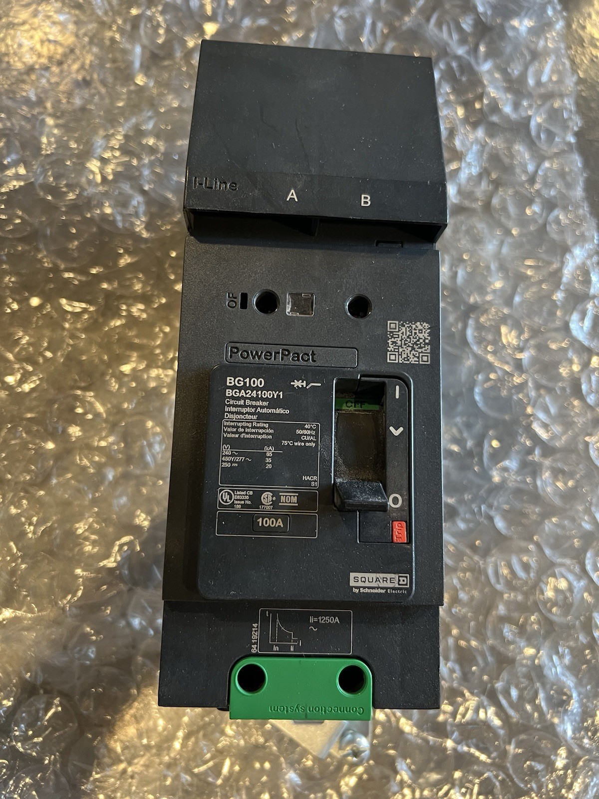 Square D – PowerPacT B, 100A, 2 pole, 480Y/277VAC, 35kA, I-Line **BRAND NEW**