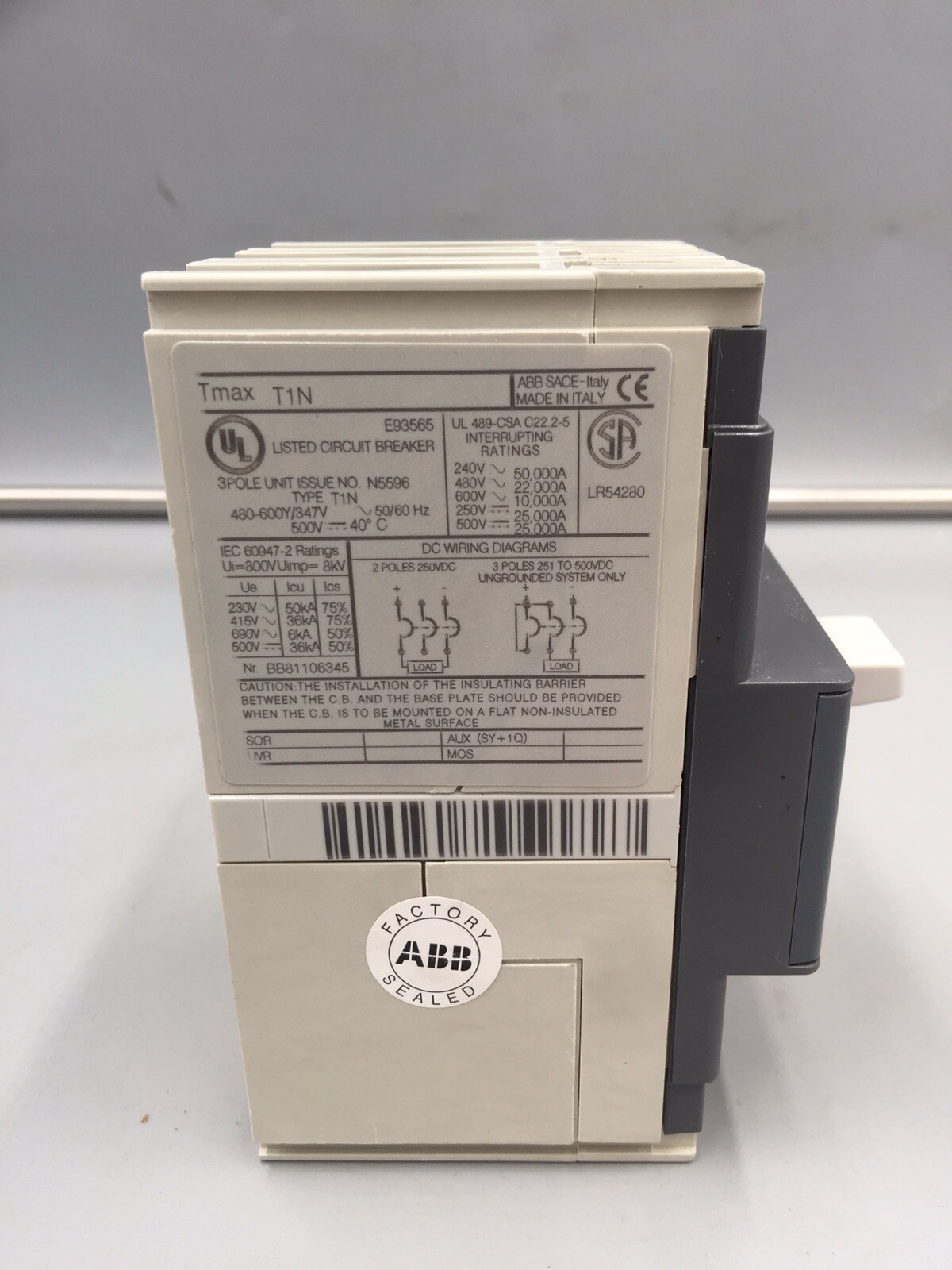 HOUSTON STOCK NEW ABB T1N100TL SACE TMAX T1N 100A 600V FREE 2 DAY AIR BUY NOW