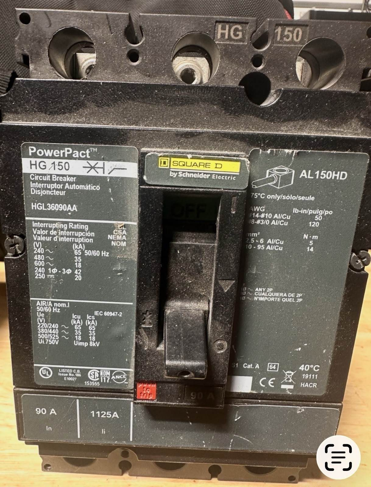 Square D Schneider Electric HGL36090AA