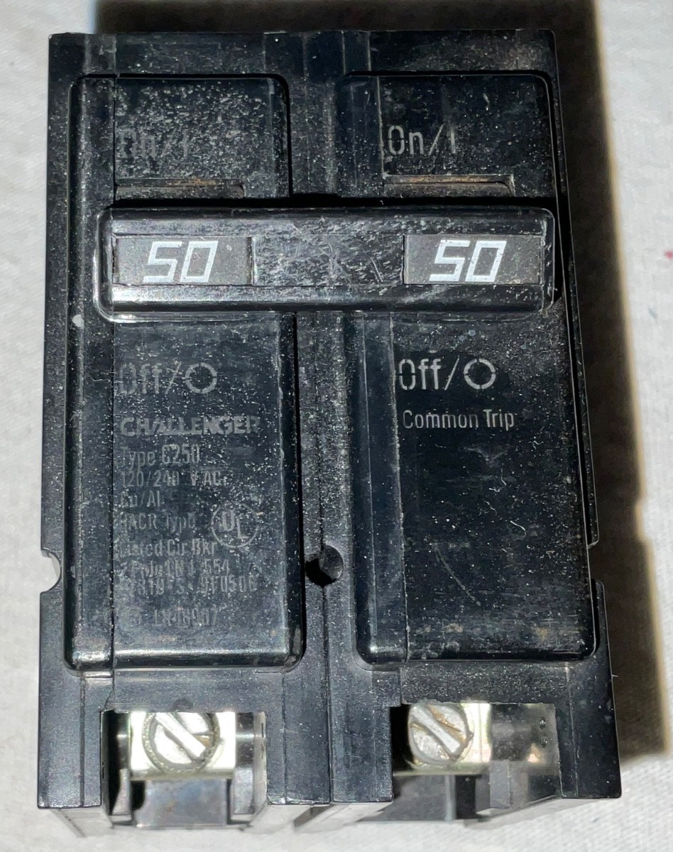 50A Challenger C250 Circuit Breaker 50 Amp 2 Pole 10kA 120/240V HACR