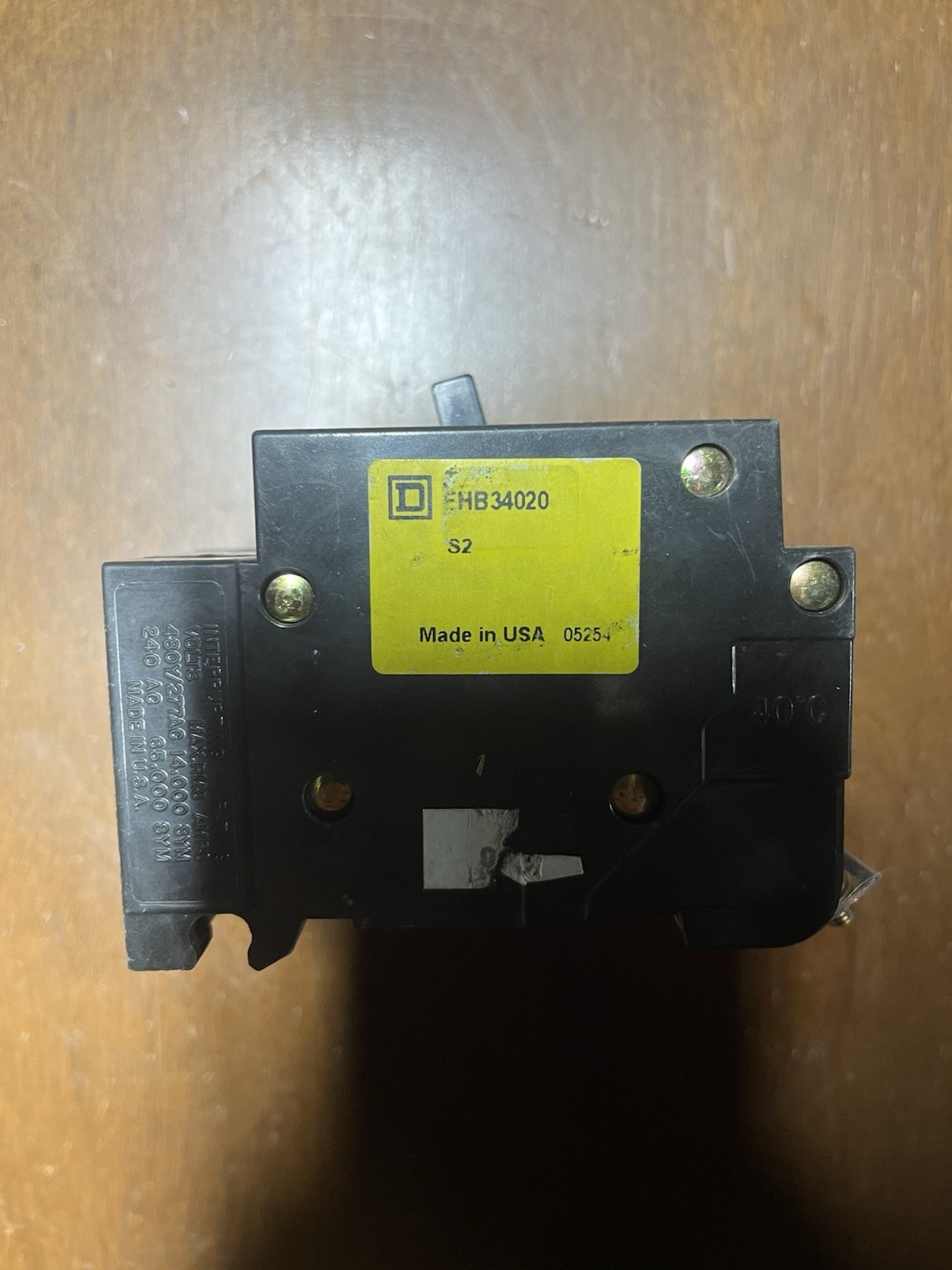 Square D EHB34020 20A 3P 480VAC Circuit Breaker