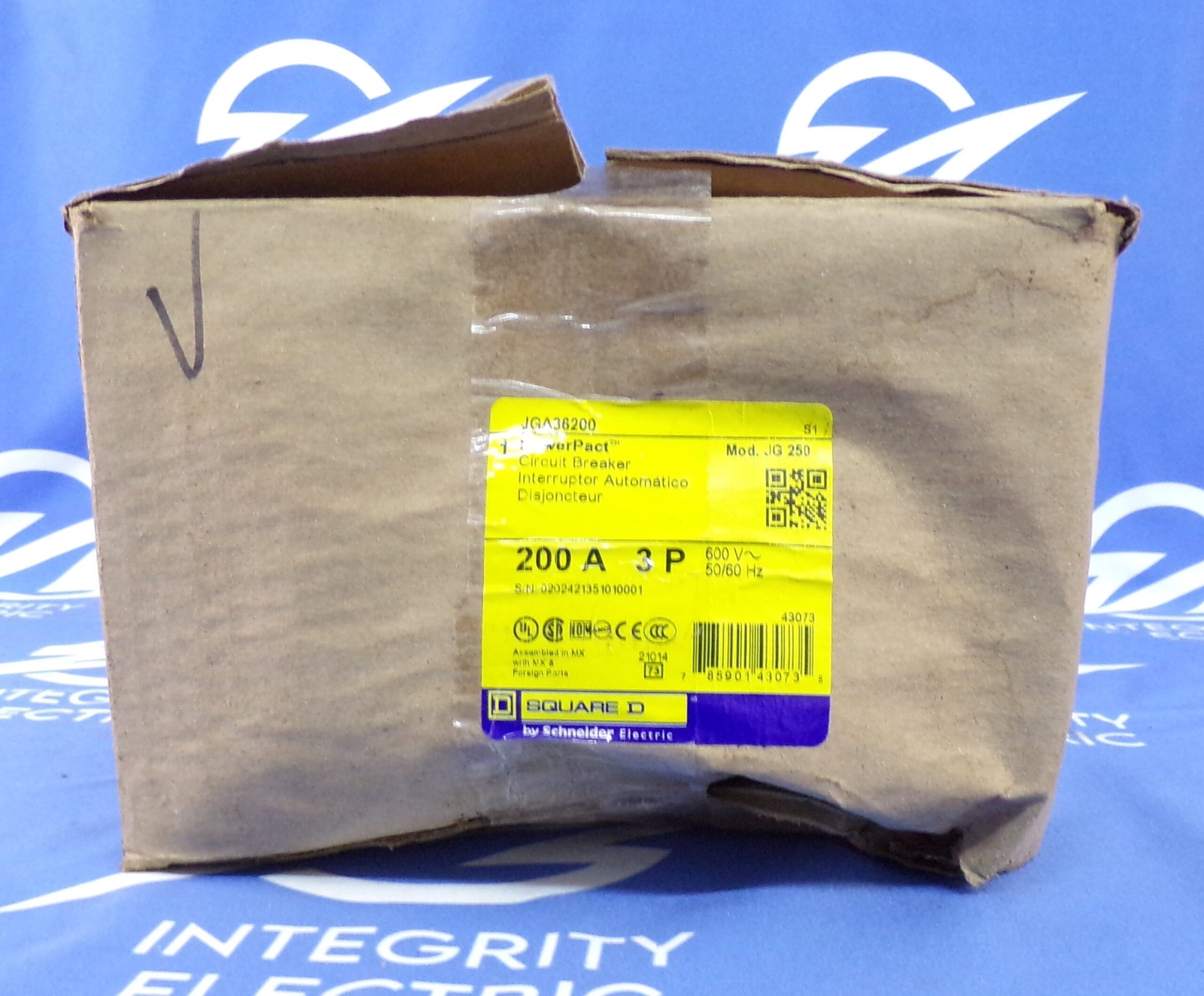 NIB SQUARE D CIRCUIT BREAKER JDA262002AC I-LINE 200A 600V 2P 1YR WARRANTY